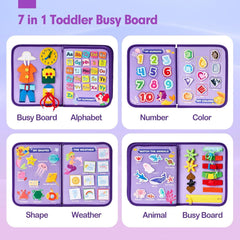 Purple Early Education Learning Board - Felt Activity Board for Toddlers