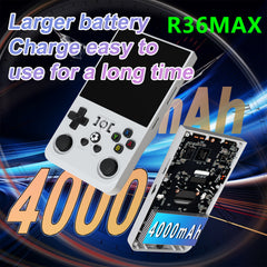 R36MAX Handheld Retro Game Console - 4.0 IPS Screen Open Source Linux 4000mAh Battery 30+ Emulators(black)"