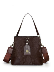 Elegant Textured Bucket Bag - Versatile Shoulder, Handheld & Crossbody Design(brown)