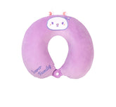 2-in-1 Convertible Eye Mask & Travel Neck Pillow Set - Plush Fabric with Snap Closure(purple)
