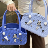 Stylish Handbag - Spacious with Decorative Elements(Orange)