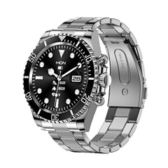 Classic Stainless Steel Smartwatch with Rotating Timer Bezel, Bluetooth Calling & Luminous Display(black)
