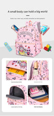 Kids Cartoon Character 3-Piece Backpack Set - Lightweight School Bag with Lunch Bag & Pencil Case(Purple)