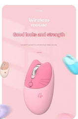Cute Cat Shaped Wireless Office Mouse - Dual Mode 2.4G/Bluetooth, 3-Level DPI, Silent Click(pink)
