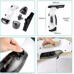 Cordless Window & Surface Vacuum Cleaner Kit - Rechargeable, Streak-Free Squeegee with Spray Bottle(White)
