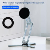 2-in-1 Magnetic Folding Stand for Phones & Tablets - Adjustable Aluminum Desktop & Handheld Holder(silver)