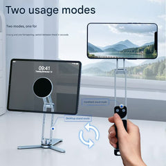 2-in-1 Magnetic Folding Stand for Phones & Tablets - Adjustable Aluminum Desktop & Handheld Holder(silver)