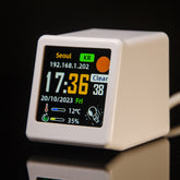 2pc Mini Smart Wi-Fi Weather Station Clock - Desktop Digital Clock with HD IPS Screen, Customizable GIF Display & 3-Day Forecast(White)