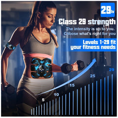 Black and Orange Ultimate EMS Muscle Stimulator Kit - USB Rechargeable Abdominal & Full Body Toner for Abs, Arms, and Glutes