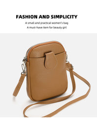 Grey Chic Crossbody Phone Bag - Womens PU Leather Mini Shoulder Purse with Adjustable Strap