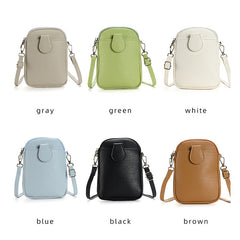 Blue Chic Crossbody Phone Bag - Womens PU Leather Mini Shoulder Purse with Adjustable Strap