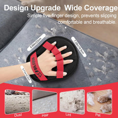 2-Pack Blue and Black Pet Hair Remover Glove - Reusable Double-Sided Deshedding Glove for Dog & Cat Grooming, Sofa, Carpet & Clothes Cleaning