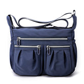 Dark Blue Multi-Pocket Lightweight Nylon Crossbody Bag – Stylish, Functional, and Spacious Shoulder Bag for Women