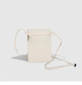 Beige Minimalist Lightweight Nylon Crossbody Phone Bag - Compact & Stylish for Women