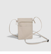 Dark Beige Minimalist Lightweight Nylon Crossbody Phone Bag - Compact & Stylish for Women