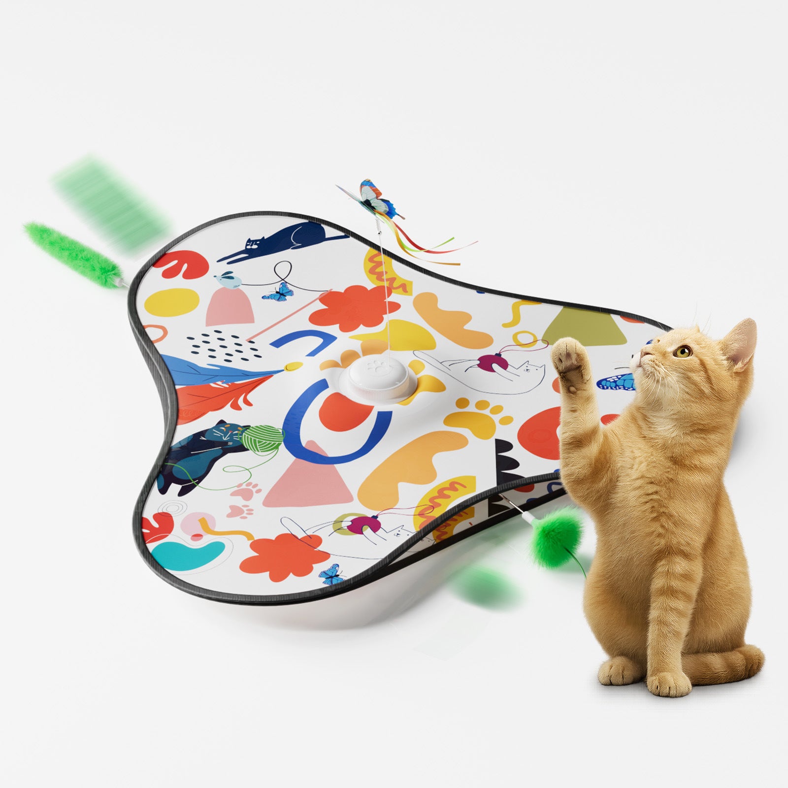 Multicolor Interactive Cat Play Tunnel & Hunting Cover - Self-Entertaining Pet Game Toy with Teasers