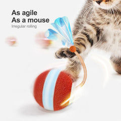 Blue Interactive Smart Electric Cat Toy Ball - Automatic Irregular Rolling Teaser for Independent Play