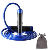Blue Weighted Jump Rope for Workout Fitness - Thick 9mm Cable for Intense Fitness, Strength & Cardio Workout