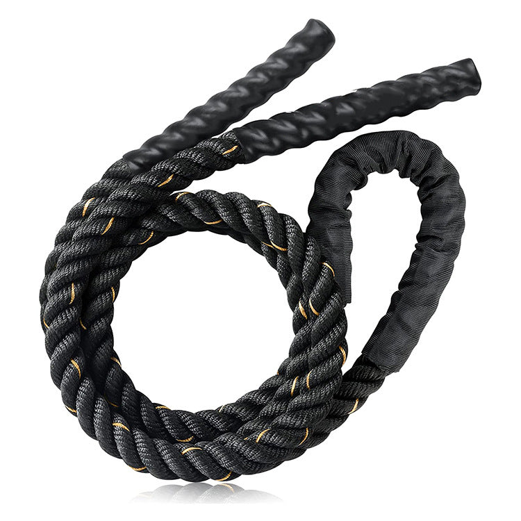 Black-gold Heavy Duty Battle Rope for Jumping (25mm) - Intense Full-Body Workout for Core Strength & Muscle Training
