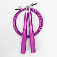 2PCS Purple Pro-Grade Speed Jump Rope with Knurled Aluminum Handles - Ball Bearing System for CrossFit, Boxing & Double Unders