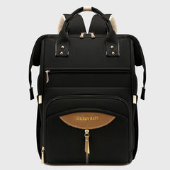 Multifunctional Diaper Bag Backpack(Black) - Large Capacity & Organized Storage for Baby Essentials