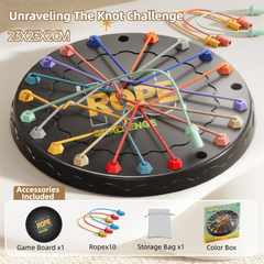 Rope Tangle Challenge Game (23x23CM) - Logic & Focus Educational Toy, Critical Thinking Puzzle for Kids & Family Interactive Fun