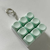 2-Pack Green Mechanical 9-Keyboard Fingertip Toy Keychain - Key Pressure Relief, PVC Fingertip Toy