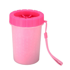 Pink Small Size Quick & Easy-Clean Dog Paw Cleaner Cup - PP+TPR Material, Gentle Pet Grooming Tool