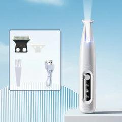 F6 Portable Pet Hair Detailed Trimmer(2 * 140mm Blades) - Cat & Dog Waterproof Grooming Clipper with LED Light & Display, Low-Noise Ceramic Blade