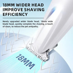 F6 Portable Pet Hair Detailed Trimmer(2 * 140mm Blades) - Cat & Dog Waterproof Grooming Clipper with LED Light & Display, Low-Noise Ceramic Blade