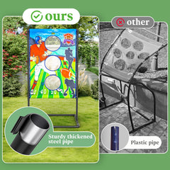Outdoor/Indoor Portable Rugby Toss Game Set - Football Target Frame & Rugby Toss Activity Toy, Durable & Easy Assembly Sports Equipment