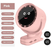 Pink Portable Stroller Fan with LED Display - Bladeless Safety Clip-On Fan for Baby & Desk (4000mAh, 360 degree Rotation)