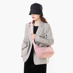 Pink Stylish & Lightweight Nylon Crossbody Bag for Women - Large Capacity Shoulder Hobo Bag with Water-Resistant Finish, Perfect for Travel & Daily Use