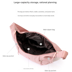 Purple Stylish & Lightweight Nylon Crossbody Bag for Women - Large Capacity Shoulder Hobo Bag with Water-Resistant Finish, Perfect for Travel & Daily Use