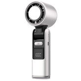 White New 100-Speed Portable Handheld Fan - Rechargeable Folding Turbo Mini USB Fan with Superconducting Cooling
