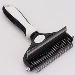 White Pet Grooming Comb – Fine Toothed Side for Hair Removal and Detangling, Ideal for Dogs with Long or Thick Coats in Australia