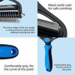 Green Pet Grooming Comb – Fine Toothed Side for Hair Removal and Detangling, Ideal for Dogs with Long or Thick Coats in Australia
