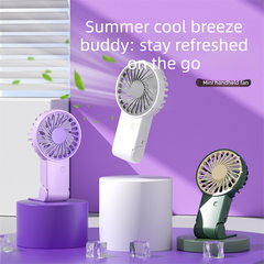 White 2 Pack Mini Portable Handheld Fan Foldable Desktop Personal Fan USB Rechargeable Pocket Fan with 3 Speeds for Travel Office and Outdoor
