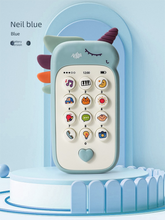 Unicorn Baby Toy Phone Music & Light Learning Mobile Teether for Toddlers Interactive English Educational Gift Blue