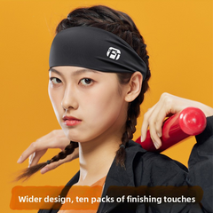 2 Pcs Cooling Sports Headband Moisture Wicking Sweatband for Running Gym & Yoga Non Slip Stretchy Hair Band Black & Purple