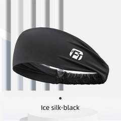 3 PCS Cooling Sports Headband Ice Silk Moisture Wicking Sweat Band for Running Gym & Yoga Non Slip Stretchy Black Blue & Grey