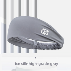 3 PCS Cooling Sports Headband Ice Silk Moisture Wicking Sweat Band for Running Gym & Yoga Non Slip Stretchy Black Blue & Grey