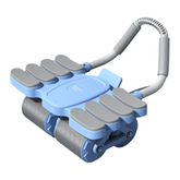 Blue 4-Wheel Automatic Rebound Ab Roller with 8 Elbow Support - Core Trainer for Home Abdominal Muscle Workout (Beginner-Friendly)