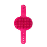 3-Pack Pink Multi-Functional Adjustable Silicone TPR Pet Grooming Massage Brush - for De-Shedding, and Furniture Scratching