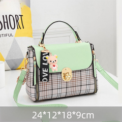 Green Large Capacity PU Leather Women's Handbag & Shoulder Bag - Elegant Multi-Pocket Commuter Satchel for 12" Tablets, Umbrellas & Long Wallets