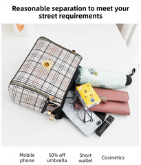 Green Large Capacity PU Leather Women's Handbag & Shoulder Bag - Elegant Multi-Pocket Commuter Satchel for 12" Tablets, Umbrellas & Long Wallets