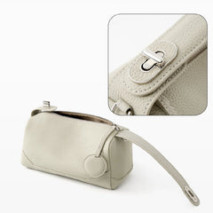 Caramel color Women Genuine First Layer Cowhide Boston Bag Fashionable Handheld Crossbody Shoulder Bag with 115cm Adjustable Strap