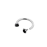 2-PCS Black G23 Titanium Horseshoe Ring with 5A Zircon Internal Thread for Nose Ear Lip Septum Piercing Hypoallergenic Jewelry for Local Trendsetters