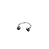 2-PCS Colour G23 Titanium Horseshoe Ring with 5A Zircon Internal Thread for Nose Ear Lip Septum Piercing Hypoallergenic Jewelry for Local Trendsetters