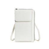 White Women's PU Leather Crossbody Phone Bag with Adjustable Shoulder Strap and Large Capacity Wallet for Daily Travel Stylish and Organized Local Fashion Fit